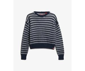 Striped crochet jumper for women Superdry Bleu L