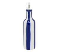 Striped Cruet Bottle, 26cm Ceramic Blue White Oil Pourer, 450ml Refillable