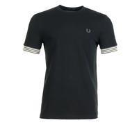 Striped Cuff T Shirt Black Green, XL