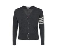 Striped Cuffs Wool Cardigan - male - Thom Browne - Cardigans - Gray - M - Knitwear M