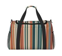 Striped Designs Print Travel Duffel Bag for Men & Women, Foldable Travel Bags and Spacious Weekender Tote Bag for Storage Toiletry Luggage Personal Item, Black, L