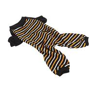 Striped Dog Pajamas Elastic Waist Soft Full Body Care Machine Wash Warm Dog Pajamas for Home (S)