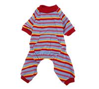 Striped Dog Pajamas Soft Comfortable Premium Fabric Indoor Outdoor Classic Design Pet Bodysuit Small Medium Dogs Spring (L)