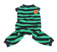 Striped Dog Pajamas | Stretchy 4 Legged Pet Pajamas for Sleeping/Home/Daily Use | Breathable All - Season Dog Clothes with Ribbed Cuffs (XL)