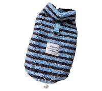 Striped Dog Sweater - Medium Fleece Pullover Outfit for Warm Winter Wear, Soft Pet Clothes with Cute Striped Design, Cozy Jumper Costume for Indoor, Outdoor, Halloween, Christmas, Blue/Pink