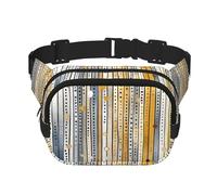 Striped Dot Double Layer Waist Bag Pack Abstract Art Bum Bag Fanny Pack for Men Women, Adjustable Belt Bag for Travel Hiking Running Cycling Festival