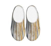 Striped Dot Women's Slippers Flannel House Slippers for Men Abstract Art Non-Slip Warm Winter Shoes for Indoor Outdoor UK 6-7