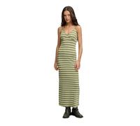 Superdry Stripe Rib Jersey Sleeveless Long Dress Green S Woman