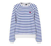 Striped Embroidered Heart Sweatshirt white/blue