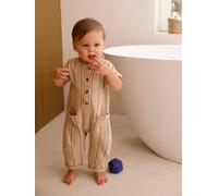 Striped Fancy Knit Jumpsuit for Babies sandy beige