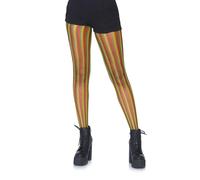 Striped Fishnet Tights Rasta femme Leg Avenue Rasta Multicolore TU