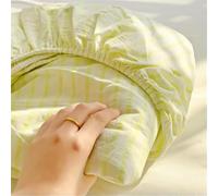 Striped Fitted Bed Sheet Set, No Pillowcase, Machine Washable, Full Size Protective Cover, Soft & Durable Striped Bedding for a Cozy Sleep Experience