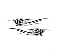 Striped Flame Car Decal Vinyl Side Door Sticker Racing Stripe Flames Graphics for SUV Truck Off Road Vehicle 4x4 Style Body Art Automotive Exterior Trim(Black)