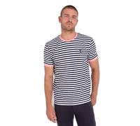Striped Flamed Cotton T-shirt Camberabero Bleu XL