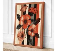 Striped Floral Study Canvas Wall Art Print 30x20 Inch