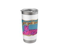 Striped Go Get Em' Tiger Stainless Steel Insulated Tumbler