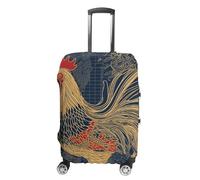 Striped Golden Rooster Suitcase Covers Luggage Protector - Travel Elastic Baggage Case Protective, Washable Anti-scratch Large Suit Case Cover for Suitcases Fits 19-32 Inch Luggages, white, L, Flower