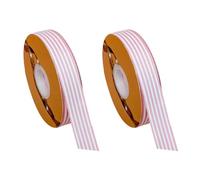 Striped Grosgrain Ribbon, 2Pcs 50Yard×0.98Inch Fabric Ribbons for Craft & Presents