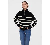 VERO Moda Womens Vmsaba Stripe Ls Highneck Blouse Ga Noos Sweater, Black 1, S UK