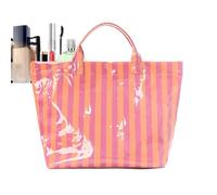 Striped Handbag Large Waterproof Glossy Vacation Handbag