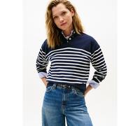 Striped High Neck Jumper Navy/White
