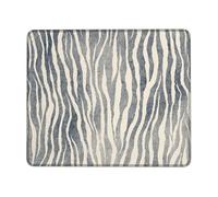 Striped Horse Stripe Pattern Mouse Pad, Blue Gray Animal Print Stitched Edge Mousemat, Rubber Non-Slip Washable Gaming Desk Pad for Home and Office Computer, Laptop Square 8x10 Inch