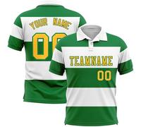 Striped Ireland Bottle Short Sleeve Rugby Shirt Custom Rugby Shirt Personalized Sports T Shirt Carrolls Irish Gifts White/Gold