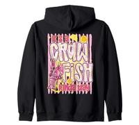 Striped It's A Crawfish Kinda Day Funny Louisiana Seafood Zip Hoodie