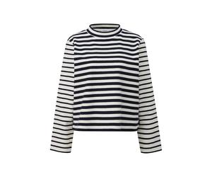 Striped Jersey Sweatshirt with Round Neck Women s.Oliver Bleu 44