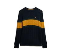 Striped jumper in twisted cotton knit Superdry Bleu L