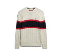 Striped jumper in twisted cotton knit Superdry Bleu M