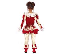 Striped Killer Clown Girls Fancy Dress Evil Halloween Circus Horror Kids Costume
