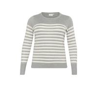 Striped knit jumper for women KAFFE Curve Lizzy Gris L
