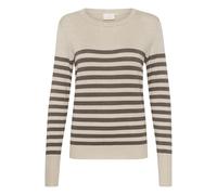 Striped knit jumper for women KAFFE Lizza Gris XL