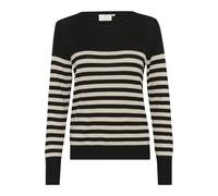 Striped knit jumper for women KAFFE Lizza Noir XS
