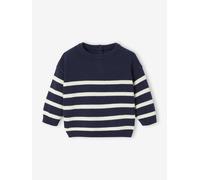 Striped knitted baby jumper navy blue
