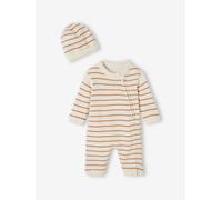 Striped Knitted Jumpsuit & Beanie Set for Babies hazel