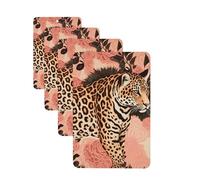 Striped Leopard Car Air Freshener Cards Set of 4 Pieces Long Lasting Hanging Scented Cards for Bedroom Wardrobe Car Aromatherapy Tablets for Men Women Rearview Mirror Pendant