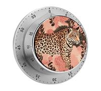 Striped Leopard Magnetic Timer Manual Kitchen Timers for Cooking Cute Egg Timers Loud Countdown Clock Mechanical Countdown Timer for Classroom Gym Baking Exercise Study Workout Clock