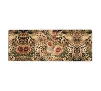 Striped Leopard Oversized Desk Pad, Thick Base Mat, Ergonomic Comfort Pad for Precision Mouse Control