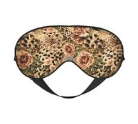 Striped Leopard Print Soft Eye Mask - Adjustable Strap, Elastic Nighttime Shade for Meditation, Travel, and Yoga