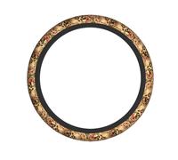 Striped Leopard Print Universal Anti-Slip Steering Wheel Cover, Breathable Neoprene Protector For Car & Suv