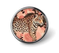 Striped Leopard Round Lapel Pins for Men Women Metal Button Pin Fashion Personalized Brooch Pins for Men Suits Cute Brooch Badge for Backpack Clothing Hat Bag Decoration