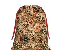 Striped Leopard Ultra Soft Velvet Gift Bag, Comfortable To The Touch, Reusable