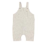 Striped Linen Dungarees Ecru 18 months