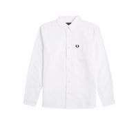 Striped Long Sleeve Cotton Shirt - male - Fred Perry - Casual Shirts - White - XL - Shirts XL