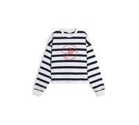 Striped Long Sleeve Crew Neck T-Shirt white/navy