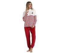 Striped long sleeve women's pyjamas Disney King Mickey Blanc M
