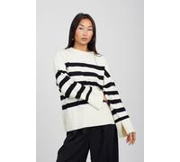 Striped Loose Fit Jumper with Wide Sleeves Brave Soul Ivory L