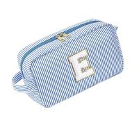 Striped Makeup Storage Bag Large Capacity Cosmetic Tool Pouches with Handle Knitting Tool Organiser for Sewing Supplies Heavy Duty Sewing Accessory Bag